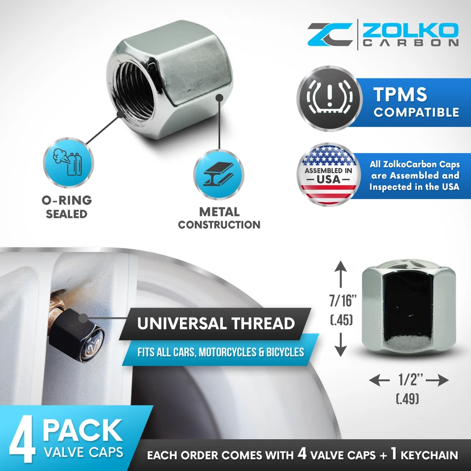 КОЛПАЧКИ ШТОКА КЛАПАНА + ШИНА КОЛЕСА БРЕЛОКА СЕРЕБРО - ПРОДАВЕЦ ИЗ США - Изображение 4 из 4