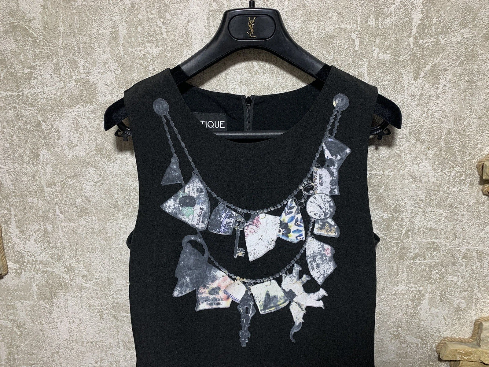 Abito con stampa nero Moschino boutique taglia US6 UK8