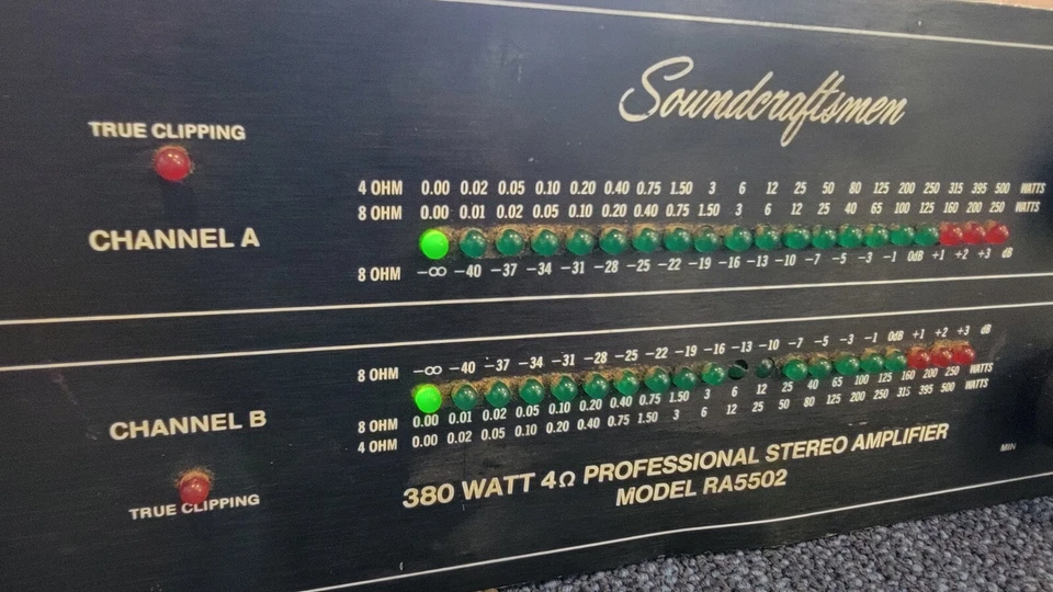 Amplificador de Potencia Soundcraftsmen RA5502 380 Vatios | Audio Pro Vintage Funciona | Leer Foto 2 de 4