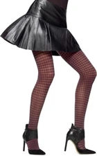 Hue Women's Houndstooth Tights With Control Top, Claret Burgundy , M/L