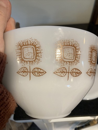 Vintage Federal Glas Golden Milchglas Sonnenblume 3 Qt. Auflaufform mit Deckel - Bild 4 von 8