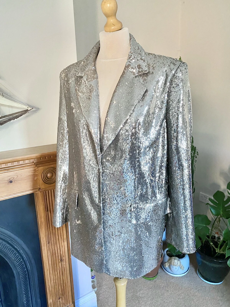 Silver blazer zara discount