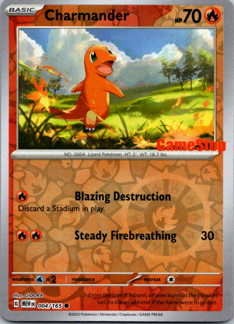Charmander SV 151 GameStop Exclusive Promo #004/165 Pokmon TCG Near Mint | eBay Charmander SV 151 GameStop Exclusive Promo #004/165 Pokmon TCG Near Mint | eBay