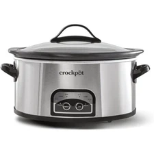Crockpot One Touch Control 6-Quart Easy-to-Clean Slow Cooker Programmable Steel