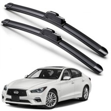 For 2014-2024 INFINITI Q50 Windshield Wiper Blades J-HOOK Hybrid Silicone
