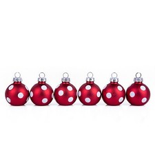 SET OF 6 Glass Christmas Ornaments Small Glas...