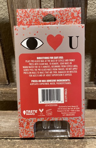 Valentine Press On Nagel Set, 👁️ ❤️ U, Eye Love You, 18 Stück, Alter 8+ - Bild 6 von 9