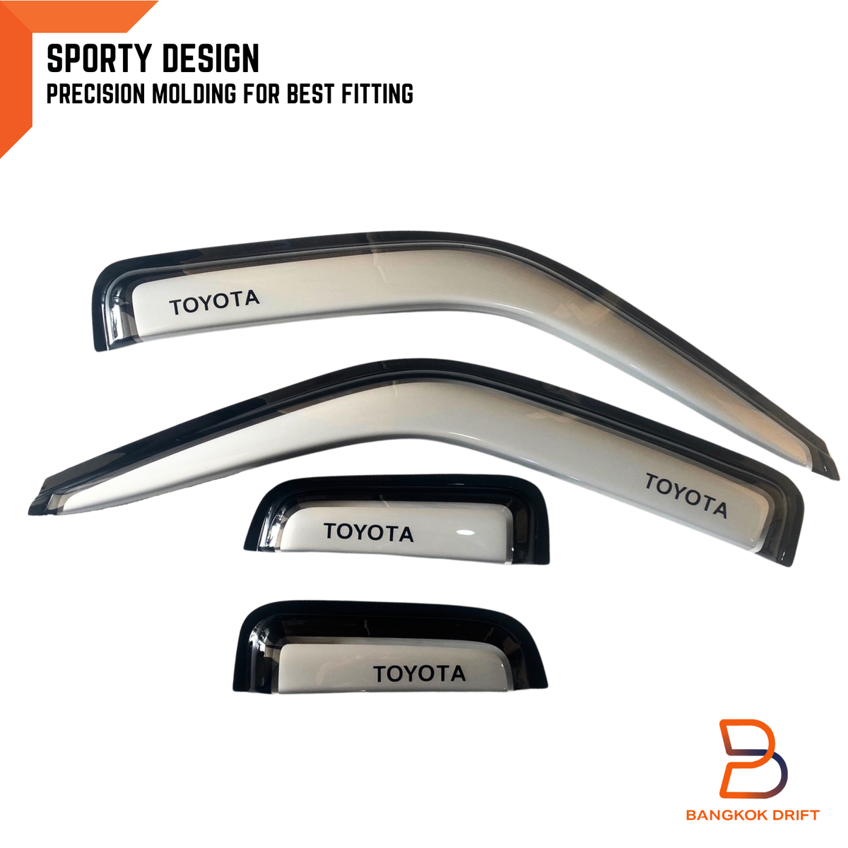 Silver Side Window Deflector Visors Fits Toyota Pickup Extra Cab