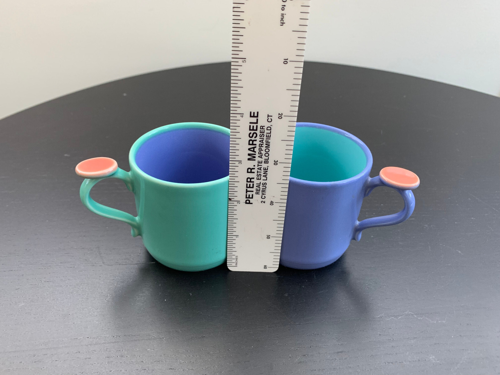 1980s Lindt-Stymeist Colorways Child Mugs x2 Children Thumbprint Vintage RARE