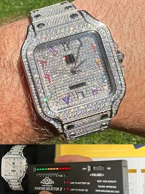時計 Iced out Watch with Moissanite 35ct MOISSANITE Mens Perpetual Calendar Real Watch Iced Hip Hop