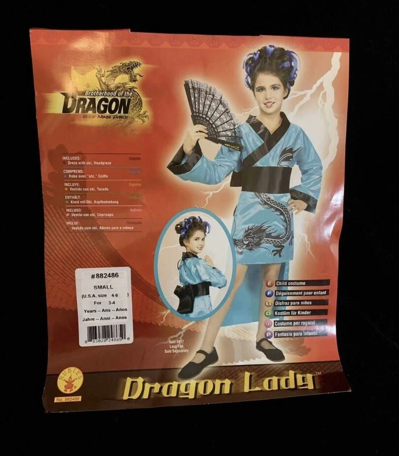 NEW Rubies Dragon Lady Kimono Brotherhood Of the Dragon Child Costume Sz SMALL - Image 2 of 4