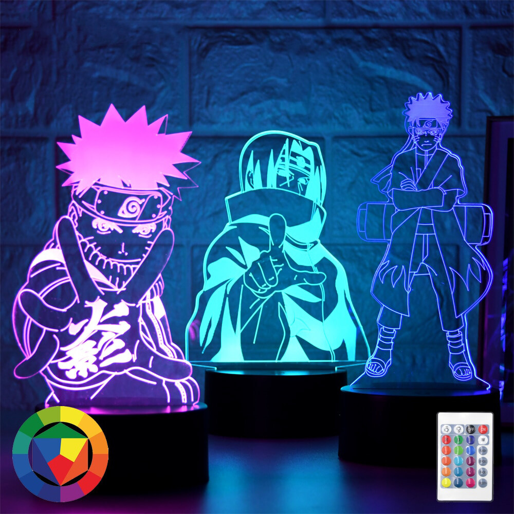 Juego 3D Ilusión Lámpara Japonés Anime Theme 7 Color USB Cambio Manga LED Lámpara De Mesa Flash Bombilla Humor Lámpara Para Niño/cumpleaños/sueño/noche Luz