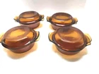 4 Anchor Hocking Lid Mini Casserole Amber #472 Stackable VTG Fire King 🔥$5ea 💵
