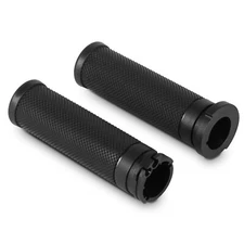 1" 7/8" Black Rubber Cable Throttle Hand Grips For Harley Road King FLHR 1994-07