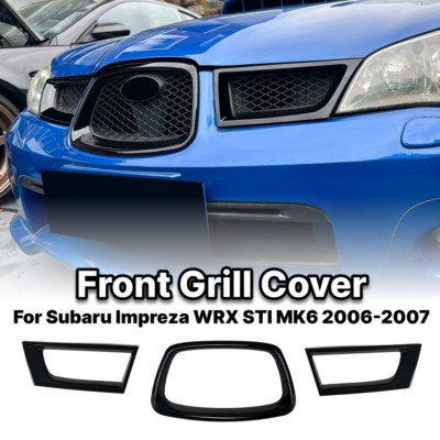Gloss Black Front Grill Frame Trim Cover For Subaru Impreza WRX