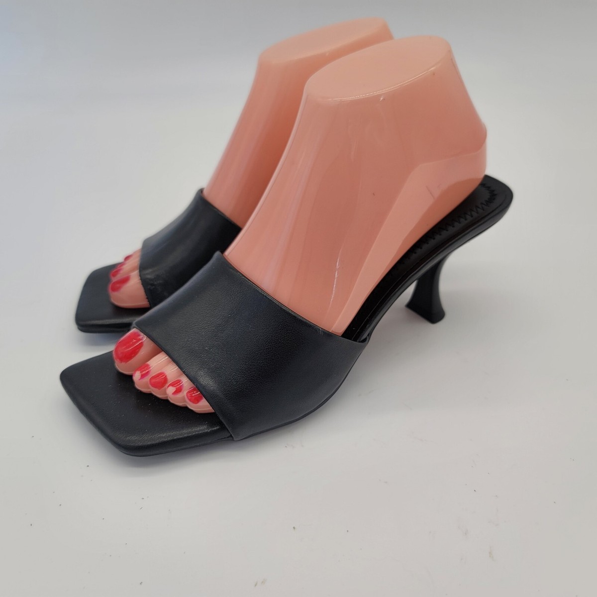 New Anne Michelle Sandals Women's 7.5 M Black Leather Align