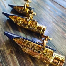 Saxophone Metal Mouthpiece Gold Plated Alto Tenor Soprano Sax Mouthpiece NEW