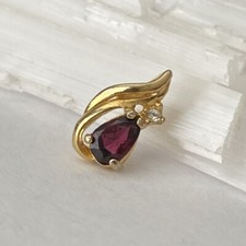 Gold Tone Pear Cut Garnet Pendant