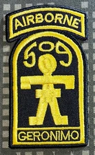 US Army 509th Airborne Infantry Regiment Patch Hook & Iron-On Repro New B865