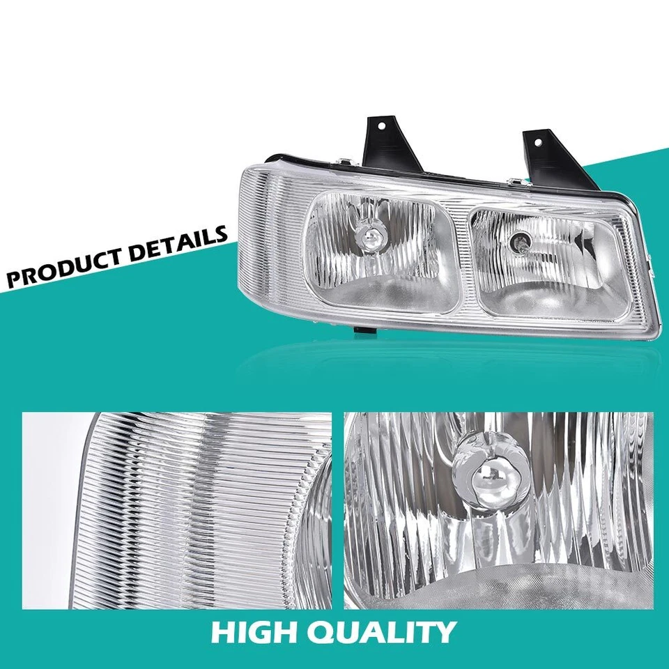 Хромированные фары головного света подходят для Chevy Express GMC Savana Van 2003-2019 годов выпуска - Изображение 3 из 4