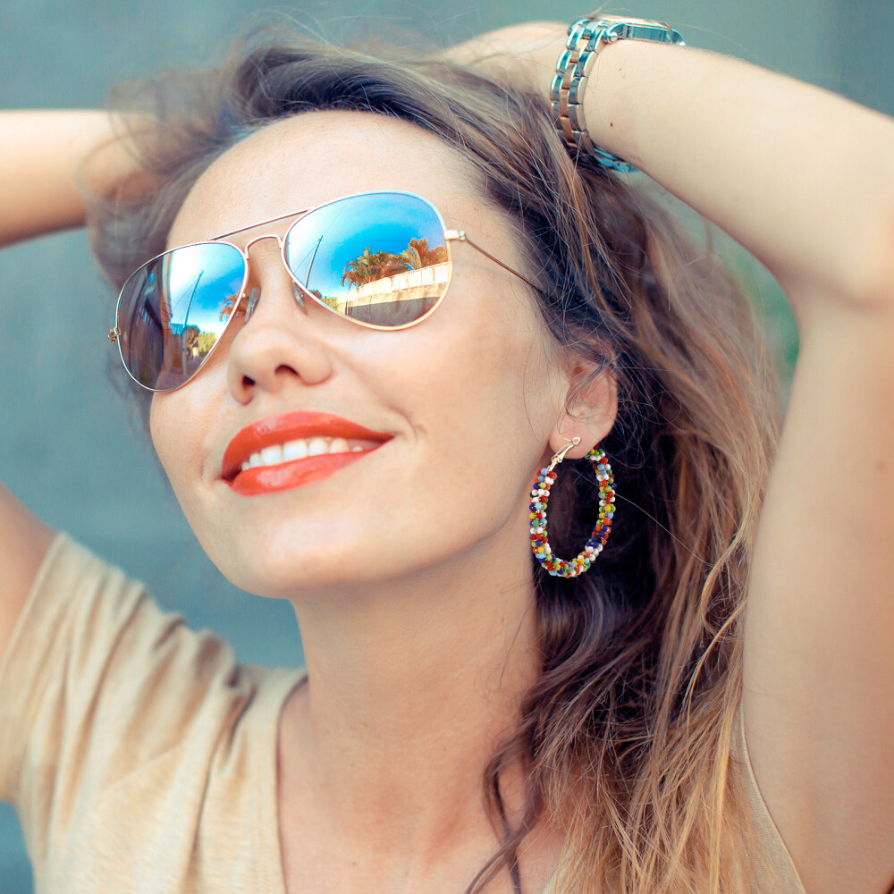 Beaded Ear Hoop Jewelry Earring Circle Earrings Antique Statement Miss