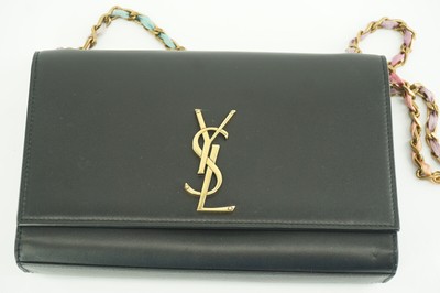 kate monogram ysl small tassel shoulder bolsa with golden hardware