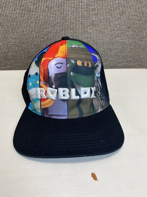 Roblox Hat Cap OSFA Youth Black Snapback Graphic Print Video Games