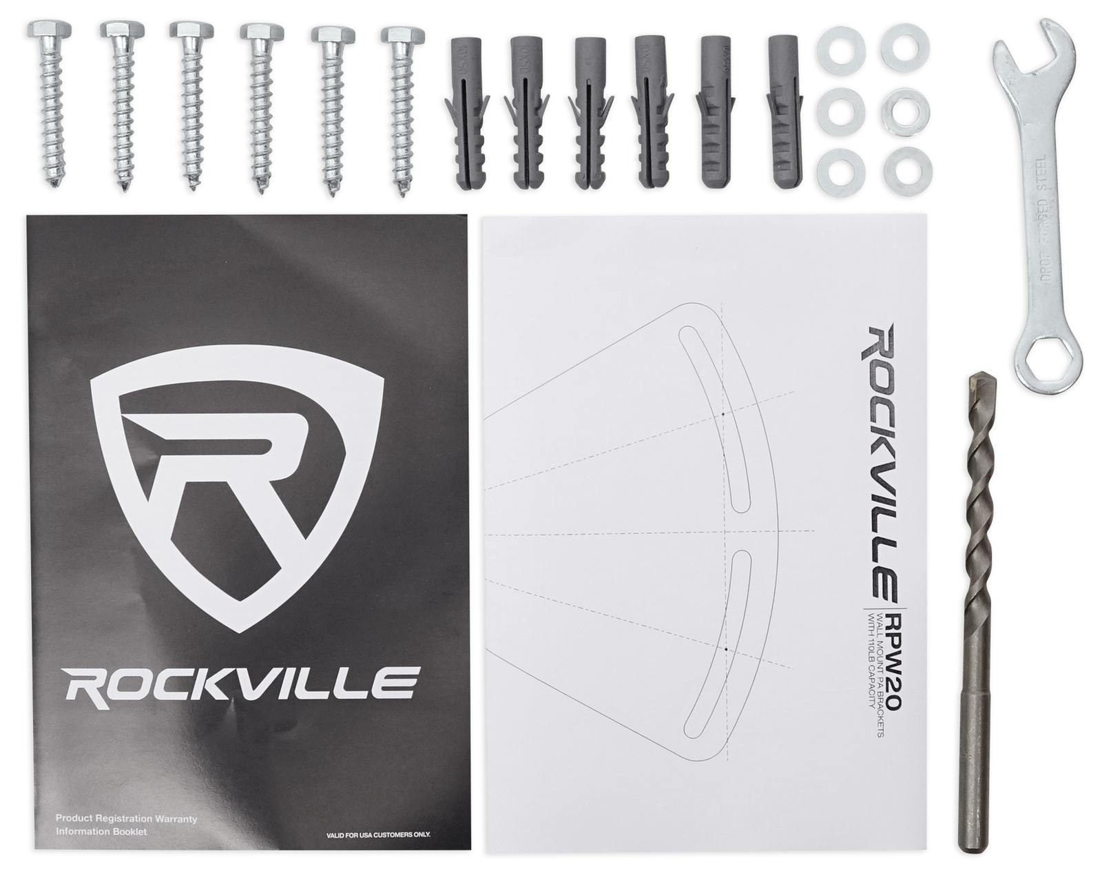 Пара настенных кронштейнов Rockville Adjustable PA для динамиков Yamaha DZR12-D