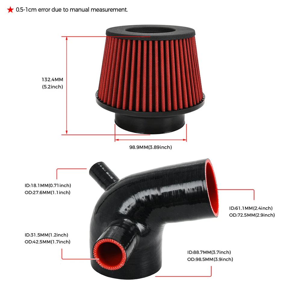 Cold Air Intake System For 2009-2016 BMW 535i 535i xDrive F10 F11 N55 3.0T Turbo - Image 3 of 4