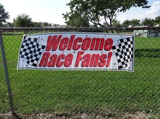 Welcome Race Fans Party Banner Race Car IndyCar Indy 500 Nascar USAC F-1