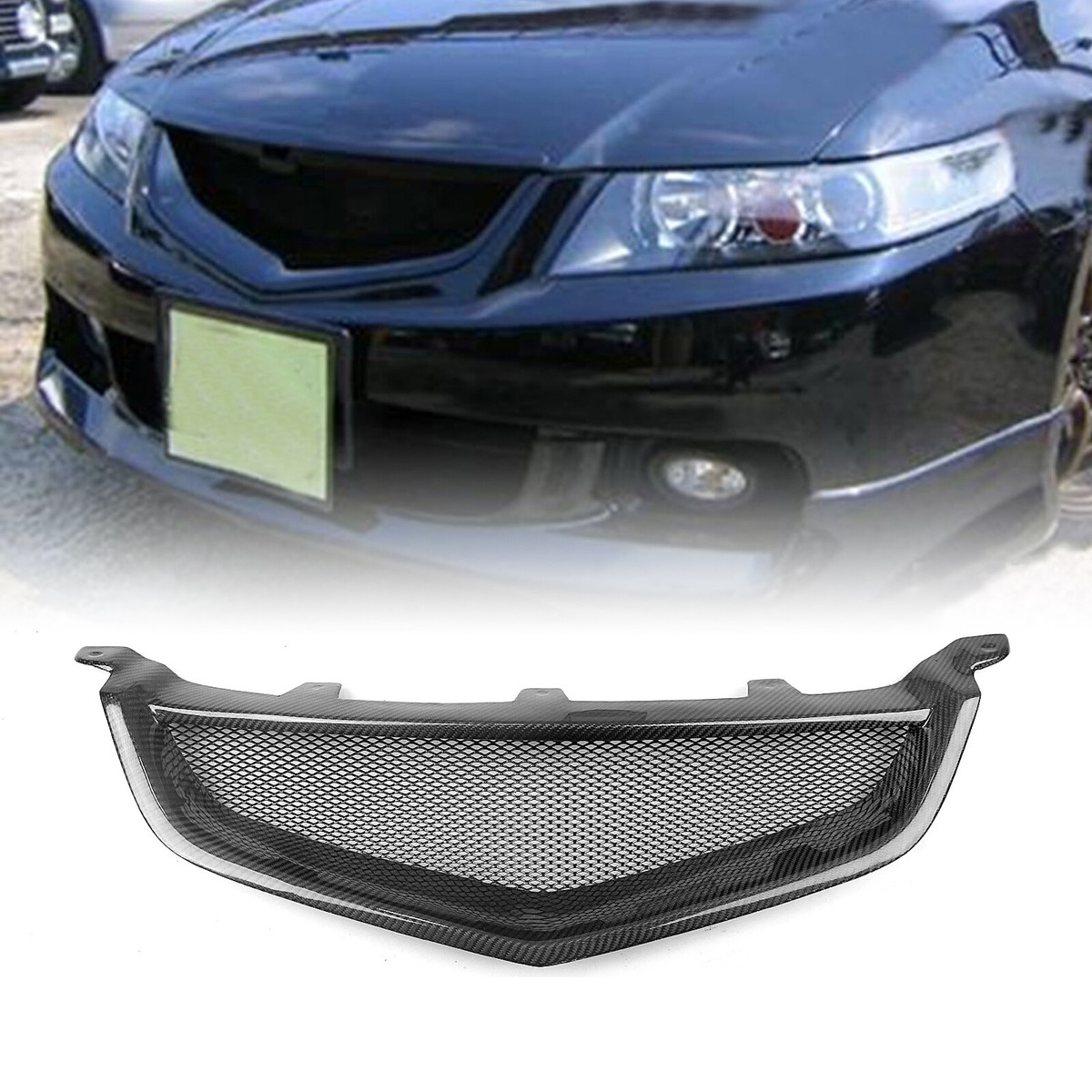 Carbon Fiber Front Grill Grille For Honda Accord CL7 Euro R Acura