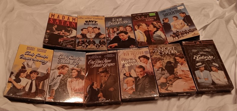 Rare VHS, New & Factory-sealed Lot of 11, 1930-1949, James Stewart Spencer Tracy
