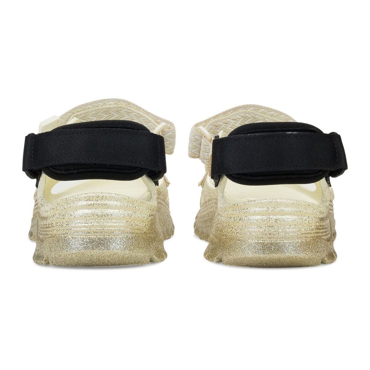 NIB LANVIN GOLD/BEIGE X SUICOKE WAVE LACETS CURB SANDALS  display picture 1