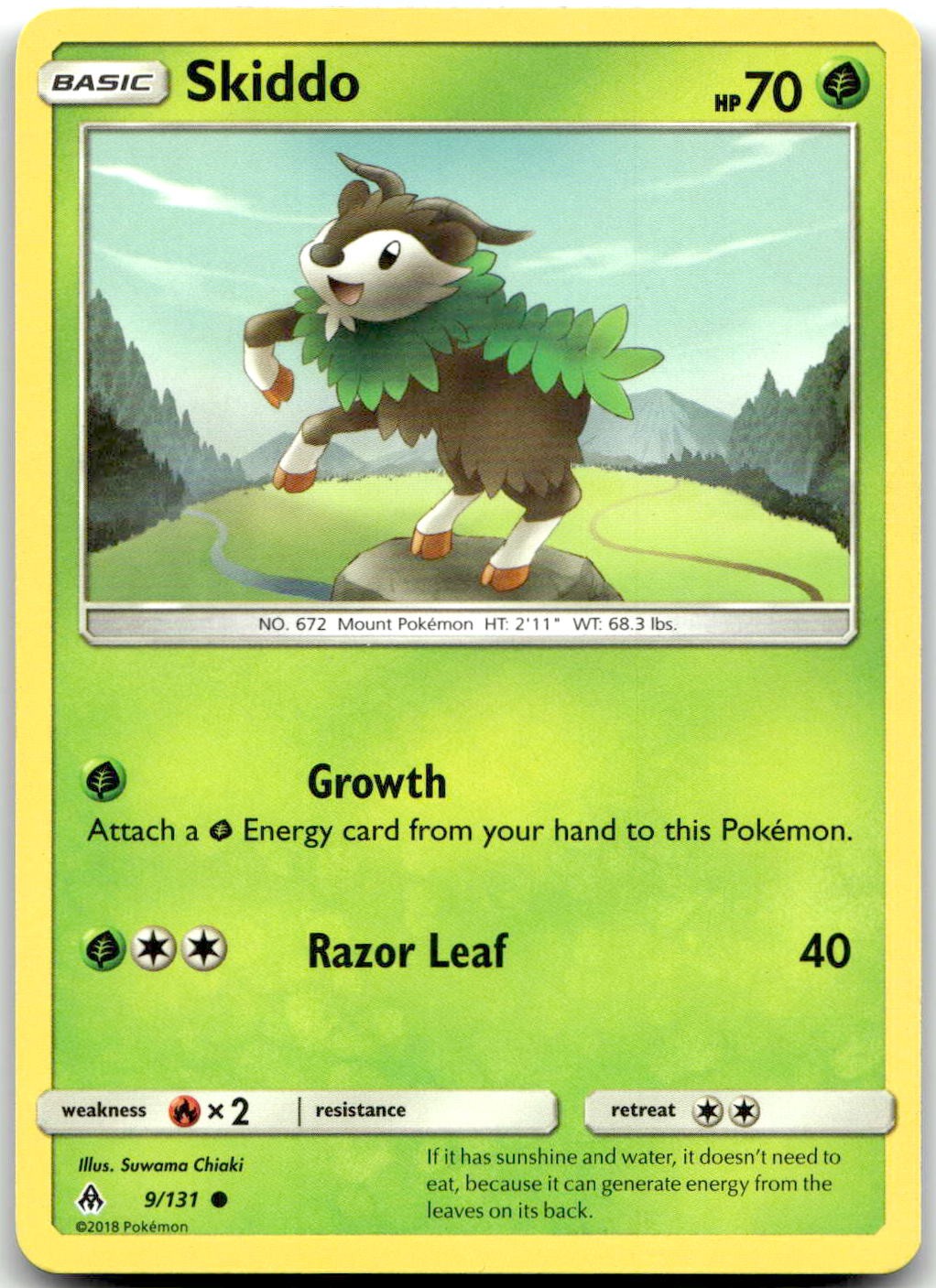 Pokemon Skiddo Forbidden Light SM06 #9/131 Common LP $SALE$!