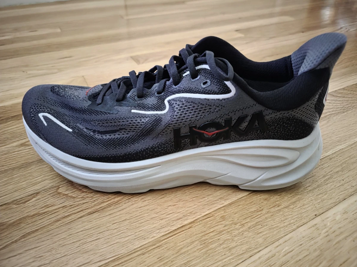 Mens Hoka Black and White Athletic Shoes Hard To Find 12.5 2E worn twice I paid 75$ total for these “lightly used” hoka mach 5, i  main image 4