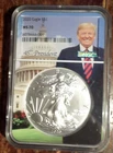 2020 Silver Eagle MS70 ~ FULL BODY PRESIDENT TRUMP  w/ CAPITAL CORE  RARE ~ #001