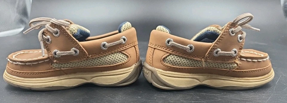 Zapatos de bebé SPERRY Top Siders mocasines de cuero marrón talla 6 Foto 2 de 4