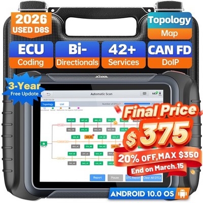 XTOOL D8S V2.0 Bidirectional OBD2 Scanner Full Diagnostic Topo Mapping 42+Resets