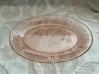 Vintage Federal Pink Depression Glass Sharon Cabbage Rose Oval Platter/Dish EUC
