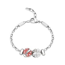 Morellato SCZ676 Bracciale da Donna, Collezione Drops, Coccinella e Quadrifoglio