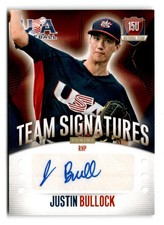 2014 Justin Bullock Panini USA Baseball Rookie Auto 028/299 - Milwaukee Brewers