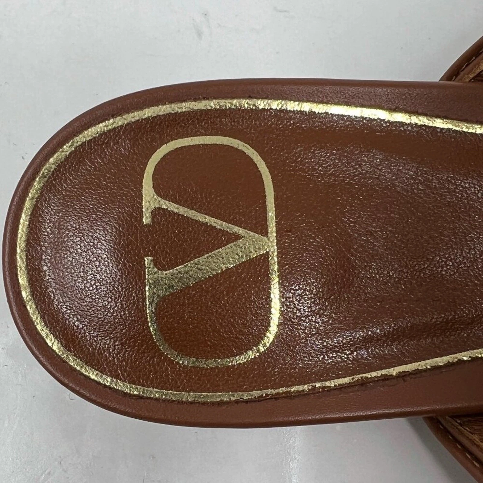 Ballerine gladiatore Valentino Garavani romane borchie in pelle marrone taglia 38