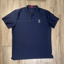 Nike Tiger Woods Collection Polo Shirt Blade Collar Sawgrass Blue Large Navy
