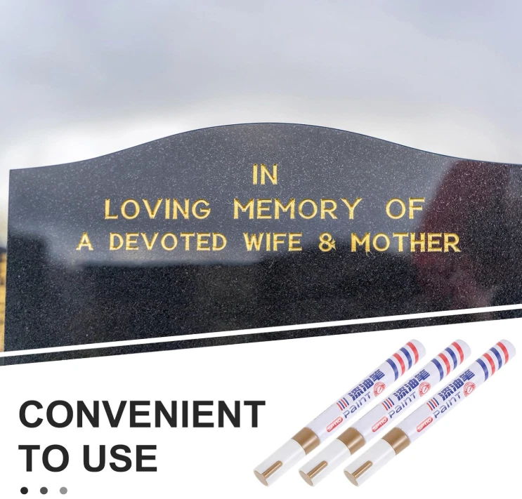 4Pcs Oil Based Paint Pens for Tombstone Repair-Paint Marker Pen-Waterproof - Image 1 of 4