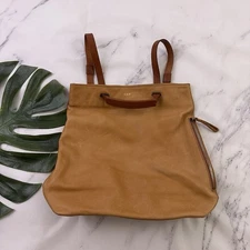 Mark & Graham Bedford Convertible Backpack Purse Bag Brown Leather CEF Monogram