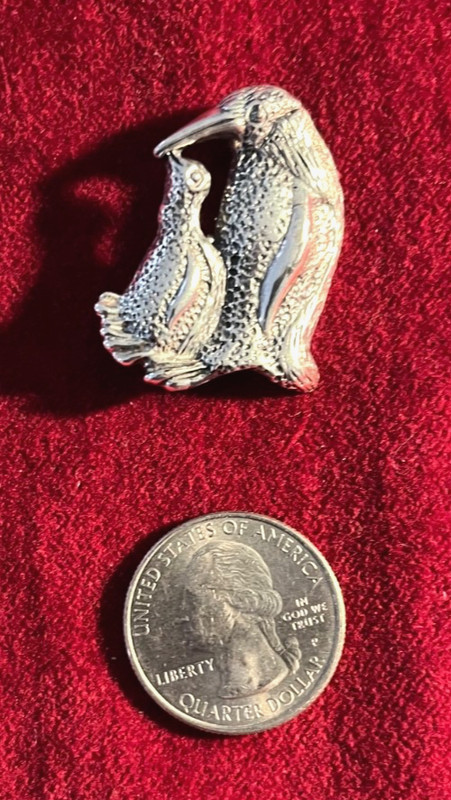 Sterling Penguin Brooch - Stamped Sterling Unbranded