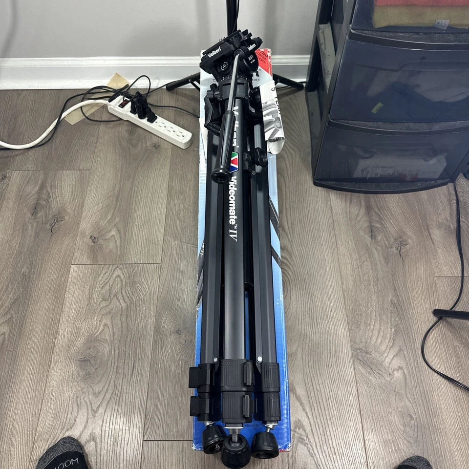 Velbon Videomate IV Tripod with Velbon Vel-flo 9 PH-368 Head 22” to 46” EUC - Image 4 of 4