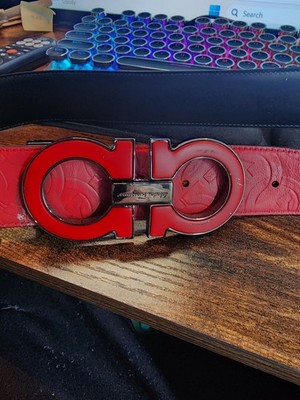 used Salvatore Ferragamo Men's Reversible Leather Belt red size unknow