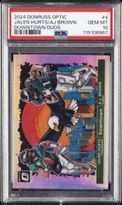 2024 PANINI DONRUSS OPTIC DOWNTOWN DUOS #4 AJ BROWN/JALEN HURTS PSA 10