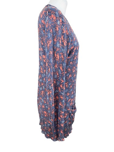 Hobbs NW3 70% Silk 30% Cotton Blue & Pink Long boyfriend knit cardigan size 14 - Picture 5 of 8